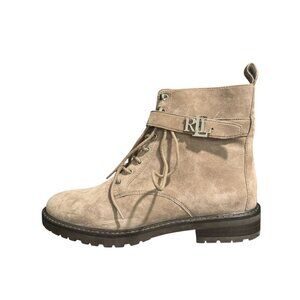 Lauren Ralph Lauren Eldridge Suede Lace Up Combat Boots Womens, Size 9 NWOB